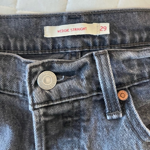 🖤Levi’s Wedgie Straight washed black denim jeans sz 29 🖤 - Picture 12 of 13